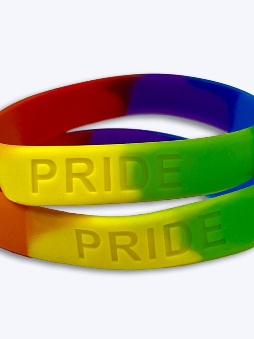 Vtg Y2K Deadstock Gay Pride Silicone Wristbands Pair Two Rainbow Bracelet LGBTQ+